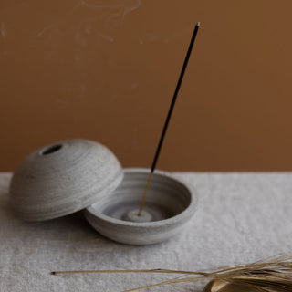 Ribbed Incense Holder | Stone